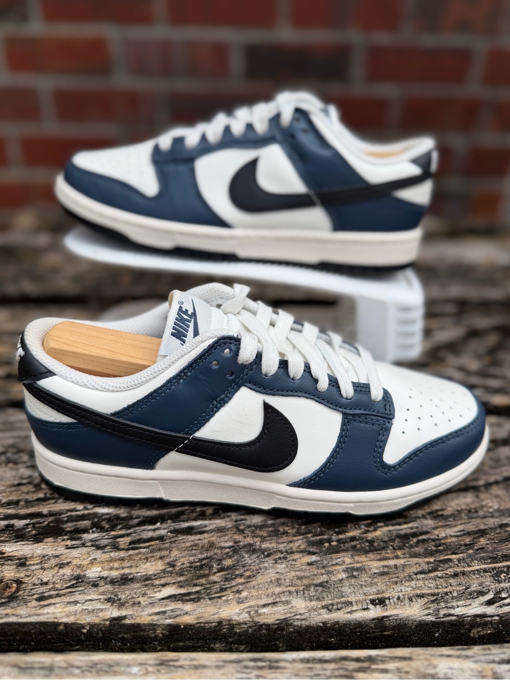 Nike Dunk Low 'Armory Navy Blue Black Sail' Women’s Sz 7 Leather Sneakers X3 - Picture 15 of 15